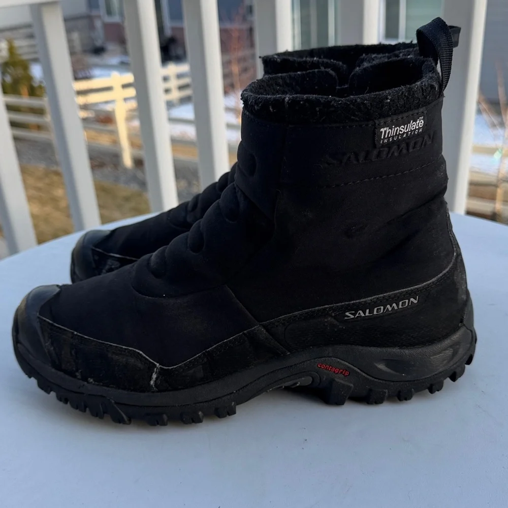 Salomon Tactile 2 TS WP Winter Boots In Black-Sz 10.5